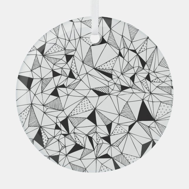 Geometrical Abstract: Polygonal Background Art. Glass Tree Decoration (Front)