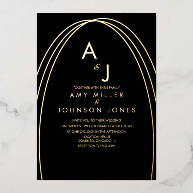 Geometrical Arch Border Photo Wedding Pressed  (Front)