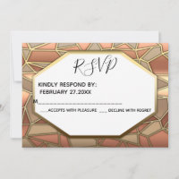 Geometrical art deco lux gold /bronze wedding RSPV