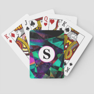 Geometrical, Colourful, Abstract Art w/ Monogram Playing Cards