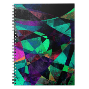 Geometrical, Colourful, Grungy Abstract Art Notebook