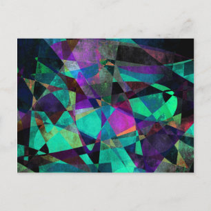 Geometrical, Colourful, Original Abstract Art Postcard