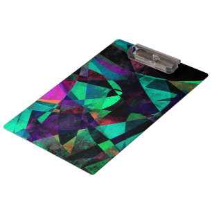 Geometrical, Colourful, Textured Abstract Art Clipboard