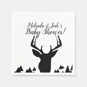 Geometrical Deer Hunter Theme Birthday Napkin