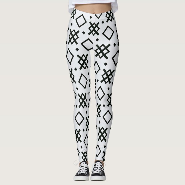 geometrical elements  seamless shapes pattern leggings (Front)
