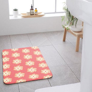 geometrical feminine bright kaleidoscope pattern  bath mat