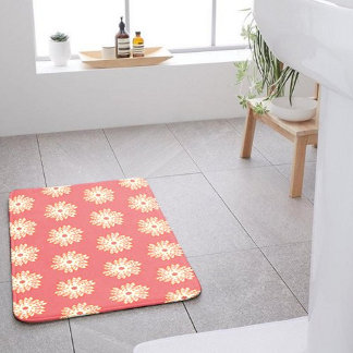 geometrical feminine bright kaleidoscope pattern  bath mat