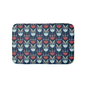 Geometrical Flower: Multi-Coloured Vintage Ornamen Bath Mat