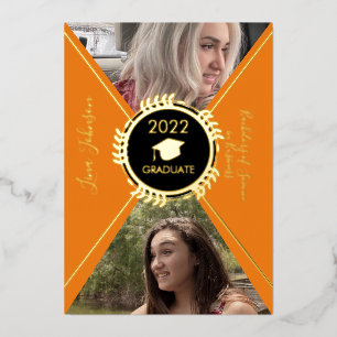 Geometrical Graduation Gold  Pressed Announcement