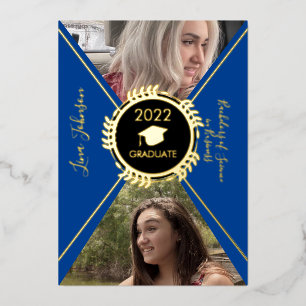 Geometrical Graduation Gold Pressed Announcement