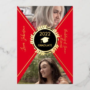 Geometrical Graduation Gold Pressed Announcement