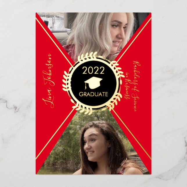 Geometrical Graduation Gold  Pressed Announcement (Front)