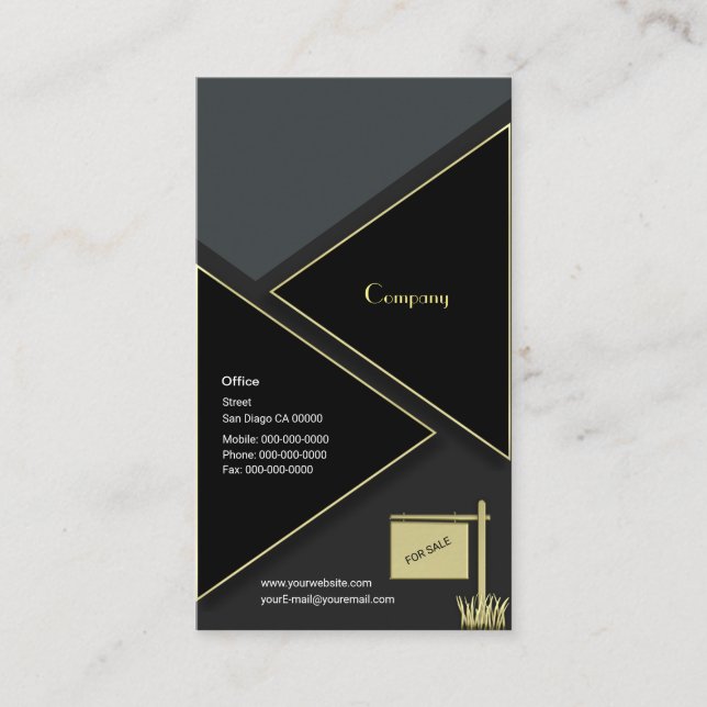 Geometrical Luxury Business Card (Front)