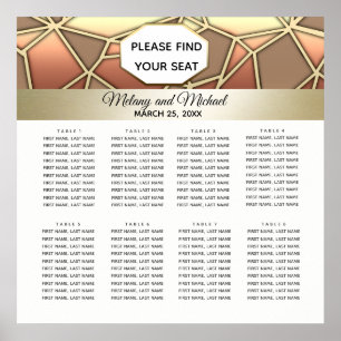 Geometrical luxury modern gold /bronze wedding poster