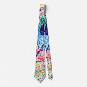 Geometrical Minimal Art Peacock Feather Tie