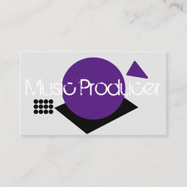 Geometrical Music Producer DJ Logo Purple Shapes Business Card (Front)