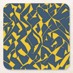 Geometrical pattern square paper coaster