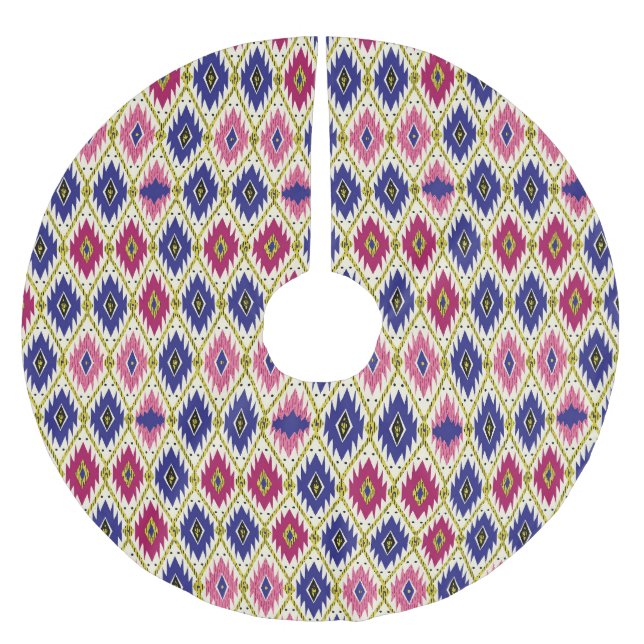 Geometrical Patterns: Traditional Textile Illustra Brushed Polyester Tree Skirt (Front)