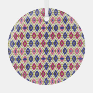 Geometrical Patterns: Traditional Textile Illustra Glass Tree Decoration