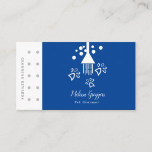 Geometrical Pet Groomer Dog Walker Paw Logo Reward Business Card