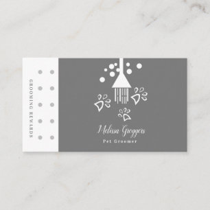 Geometrical Pet Groomer Dog Walker Paw Logo Reward Business Card