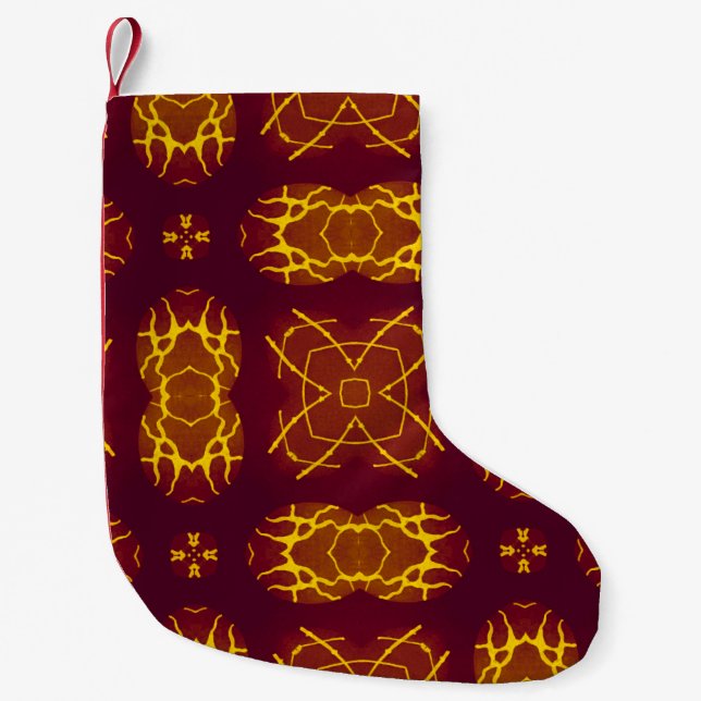 Geometrical Seamless Print Retro design. Geometric Small Christmas Stocking (Front)