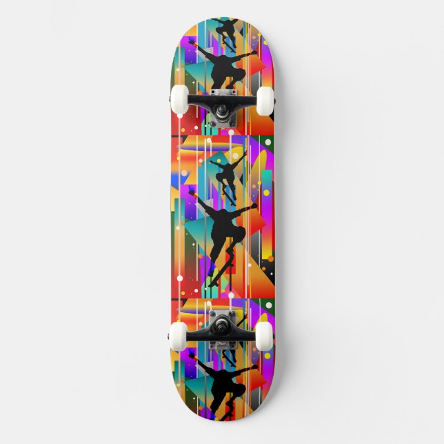 Geometrical Shape Abstract Skateboarding Skateboard (Front)