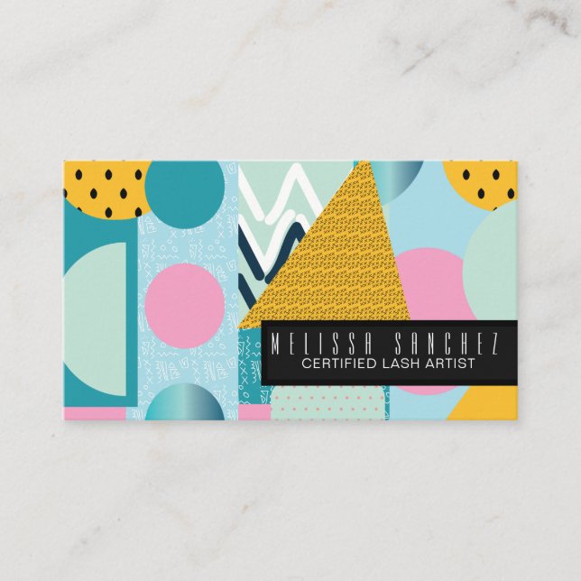 Geometrical Shapes Circular Dots Gradients Mix Business Card (Front)