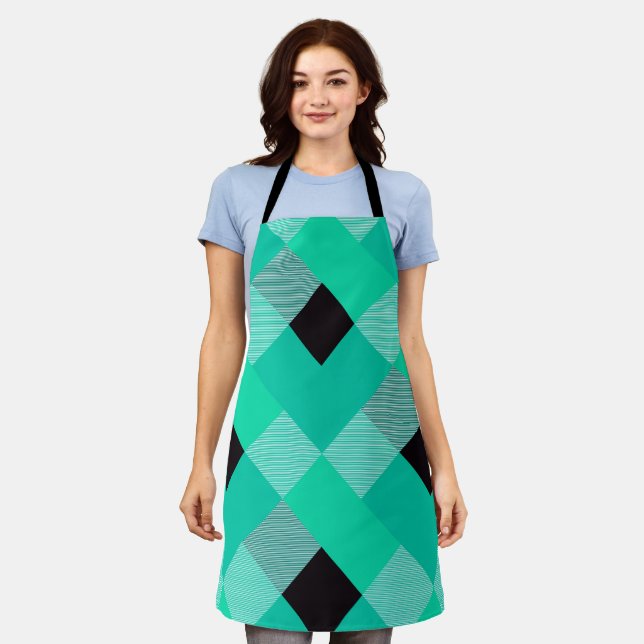 Geometrical Square Abstraction 10 Apron (Worn)