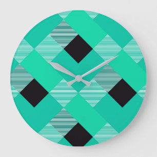 Geometrical Square Abstraction 10 Large Clock