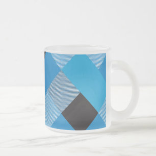 Geometrical Square Abstraction 3 Frosted Glass Coffee Mug