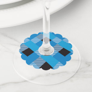 Geometrical Square Abstraction 3 Wine Glass Tag