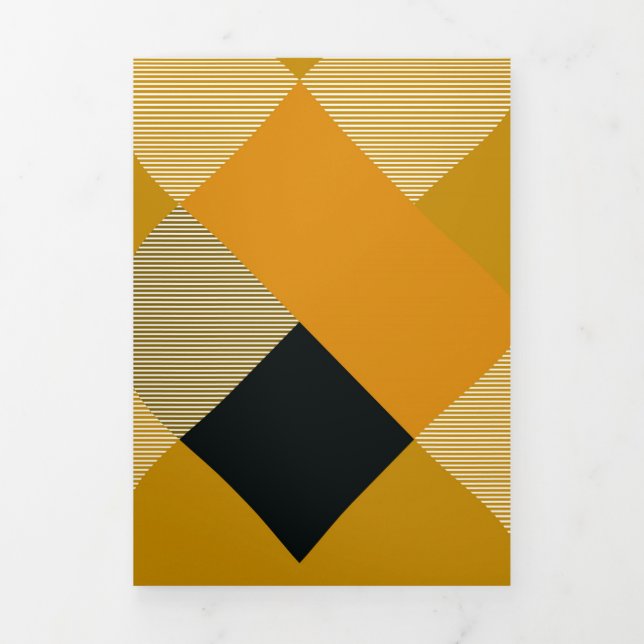 Geometrical Square Abstraction 9 Tri-Fold Holiday Card (Cover)
