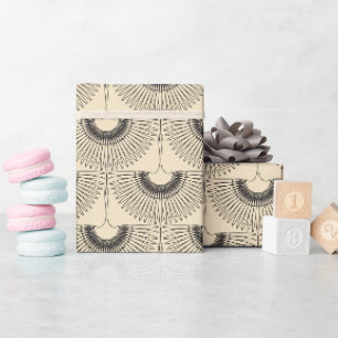 Geometrical swan flying bird pattern cream wrapping paper