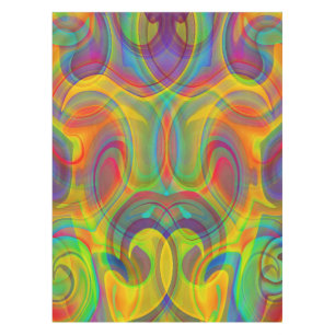 GEOMETRICAL SWIRL COLORFUL ART ABSTRACT TABLECLOTH