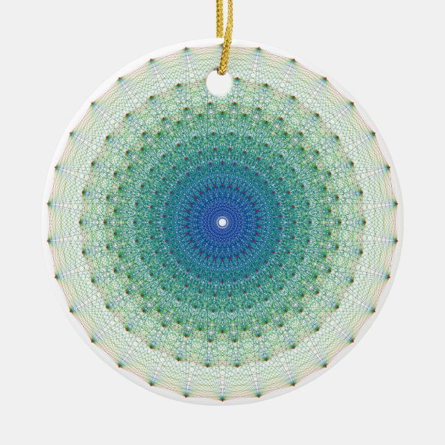 Geometrical Uniform Polytope in E8 Coxeter Plane Ceramic Tree Decoration (Front)