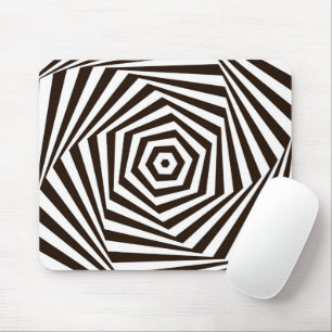 Geometrical White over black Zebra stripes Mouse Mat