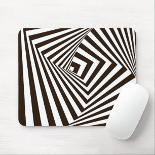 Geometrical Zebra black and white Stripes  Mouse Mat