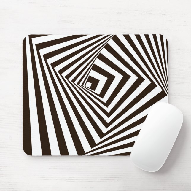 Geometrical Zebra black and white Stripes  Mouse Mat (With Mouse)