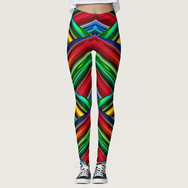 Geometrically fluorescent leggings (Front)
