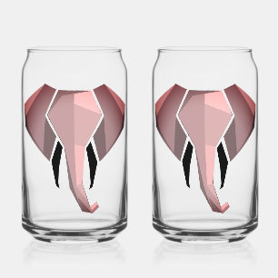 Geometrics Elephant Head Can Glass