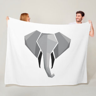 Geometrics Elephant Head Fleece Blanket