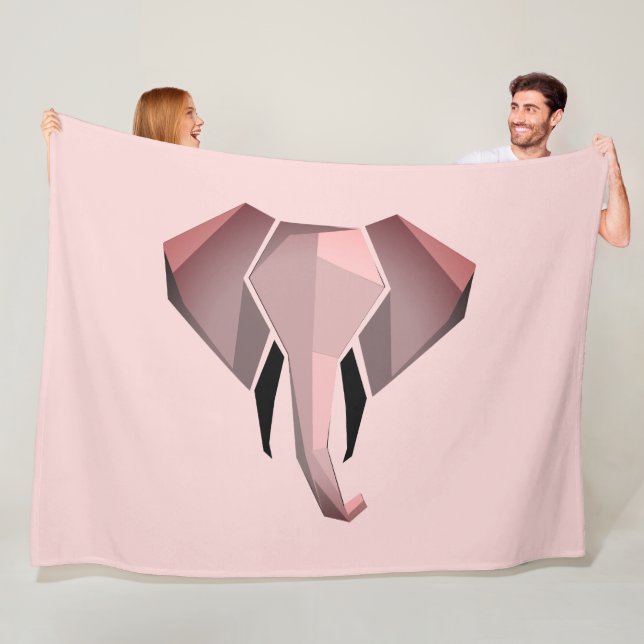 Geometrics Elephant Head  Fleece Blanket (In Situ)