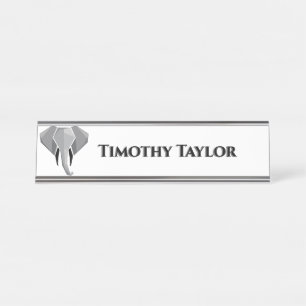 Geometrics Elephant Head Name Plates
