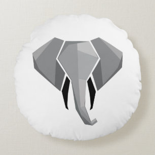Geometrics Elephant Head  Round Cushion
