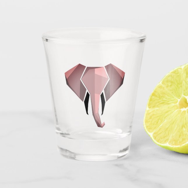 Geometrics Elephant Head  Shot Glass (Front)