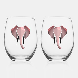 Geometrics Elephant Head Stemless Wine Glass