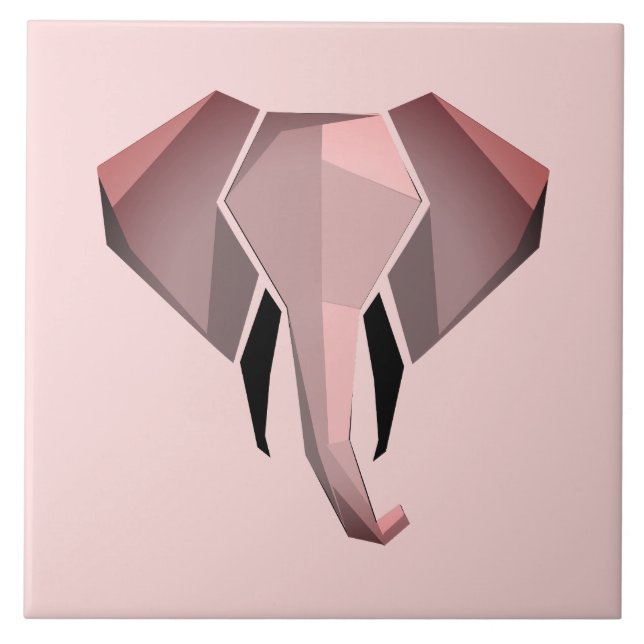 Geometrics Elephant Head  Tile (Front)