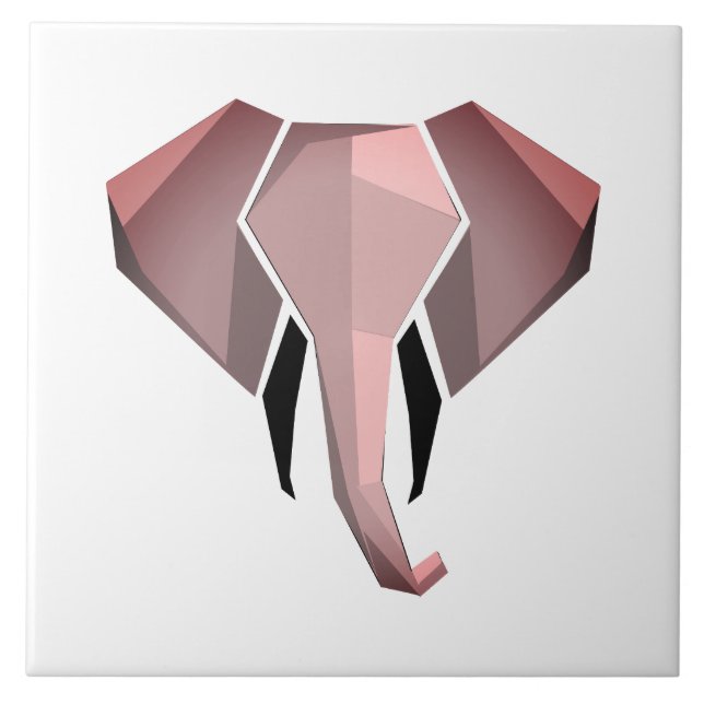 Geometrics Elephant Head  Tile (Front)