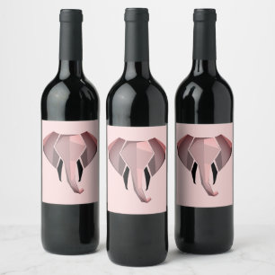 Geometrics Elephant Head Wine Label